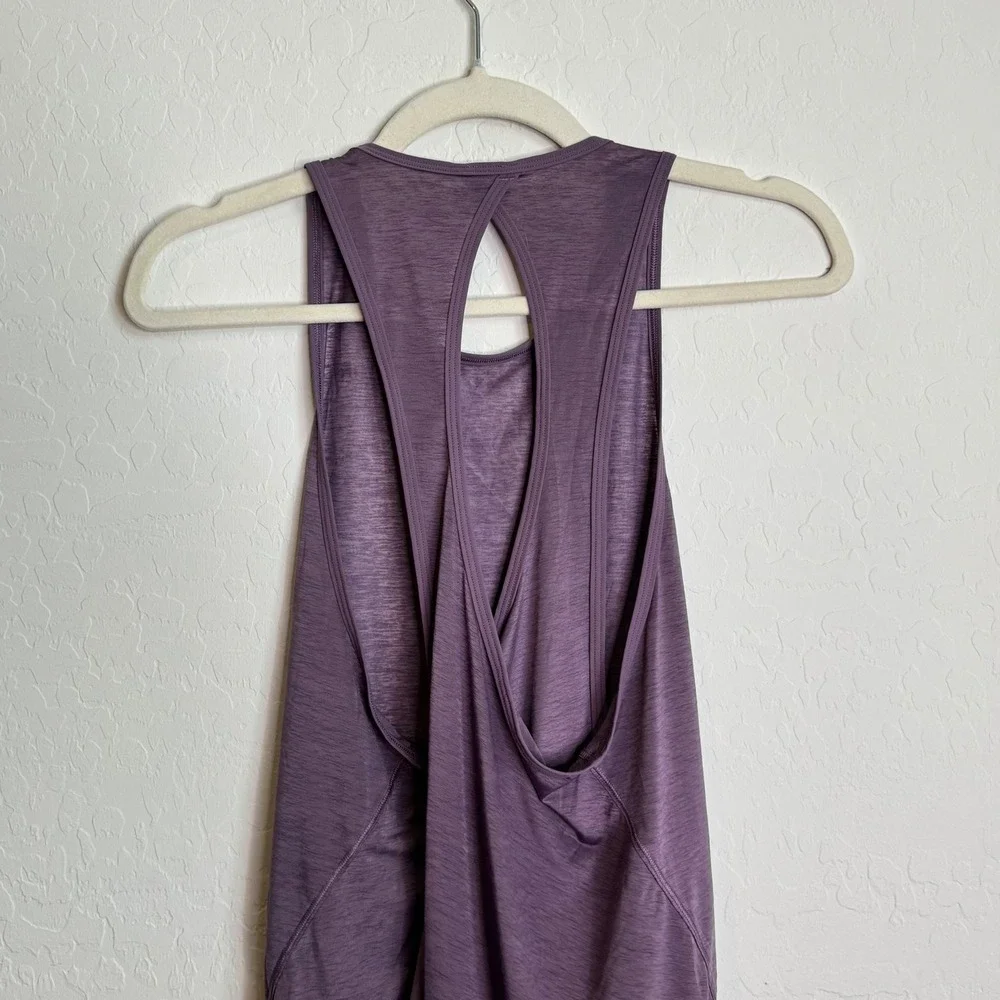 Lululemon All‎ Tied Up Tank Top Purple Open Back Keyhole Yoga Workout Running
